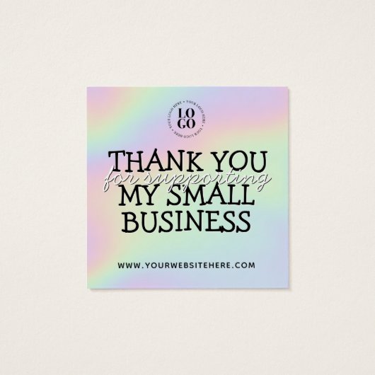 Handgemaakt met handgemaakt liefdesvak bedankt vierkante visitekaartjes (Achterkant)