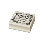 Handgemaakt met handschrift Floral Square Handmade Rubberstempel (Stempel)