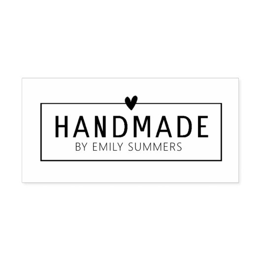 Handgemaakt Met Hart op aangepaste naam Rubberstempel (Afrduk)