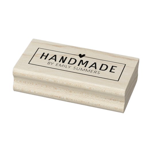 Handgemaakt Met Hart op aangepaste naam Rubberstempel (Stempel)