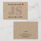 Handgemaakt met Heart Bracelet Display Card Holder Visitekaartje (Voorkant / Achterkant)