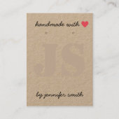 Handgemaakt met Heart Earring Display Card-houder Visitekaartje (Voorkant)
