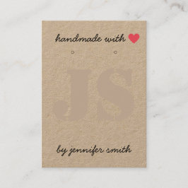 Handgemaakt met Heart Earring Display Card-houder Visitekaartje