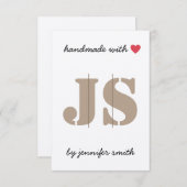 Handgemaakt met Heart Hair Clip Display Card Holde Informatiekaartje (Voorkant / Achterkant)