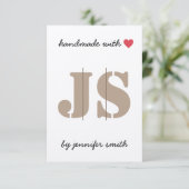 Handgemaakt met Heart Hair Clip Display Card Holde Informatiekaartje (Staand voorkant)