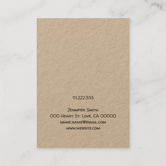 Handgemaakt met Heart Hair Clips Display Kaart Hou Visitekaartje (Achterkant)