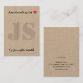 Handgemaakt met Heart Hair Clips Display Kaart Hou Visitekaartje (Voorkant / Achterkant)