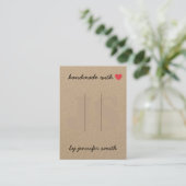 Handgemaakt met Heart Hair Clips Display Kaart Hou Visitekaartje (Staand voorkant)