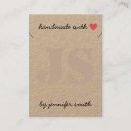 Handgemaakt met Heart Ketting Display Kaart houder Visitekaartje