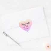 Handgemaakt met het liefdesregenboogschrift hart sticker (Envelop)