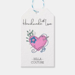 Handgemaakt met het thema Love Cute Sewing Theme Cadeaulabel