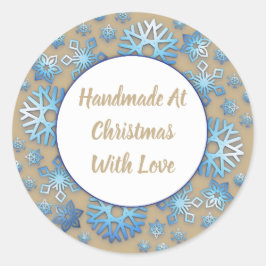 Handgemaakt met kerst met liefde Stickers