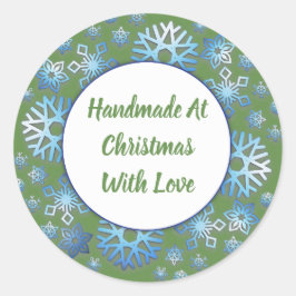 Handgemaakt met kerst met liefde Stickers