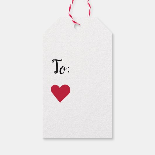 Handgemaakt met Label met Love Heart Gift Cadeaulabel (Achterkant)