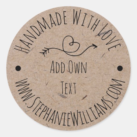 Handgemaakt met label voor Love Kraft Paper | Hand (Voorkant)