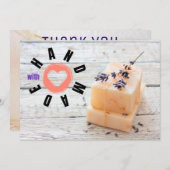 Handgemaakt met lade zakenlavender van de Liefde S Bedankkaart (Voorkant / Achterkant)