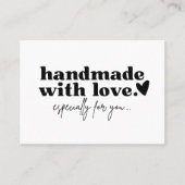 Handgemaakt met liefde | Aangepast Logo zwart-wit Visitekaartje (Voorkant)