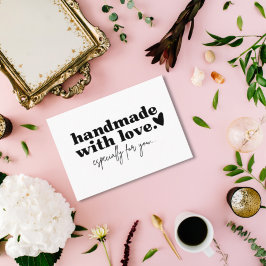 Handgemaakt met liefde | Aangepast Logo zwart-wit Visitekaartje