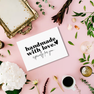 Handgemaakt met liefde | Aangepast Logo zwart-wit Visitekaartje