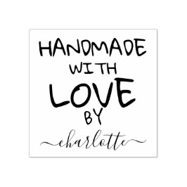 Handgemaakt met liefde aangepaste gepersonaliseerd rubberstempel