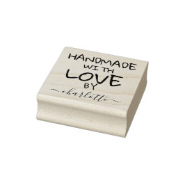 Handgemaakt met liefde aangepaste gepersonaliseerd rubberstempel