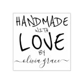 Handgemaakt met liefde aangepaste gepersonaliseerd rubberstempel (Afrduk)