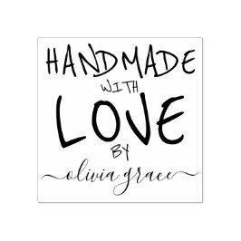Handgemaakt met liefde aangepaste gepersonaliseerd rubberstempel