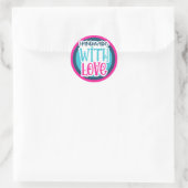 Handgemaakt met liefde - aangepaste kleuren ronde sticker (Tas)