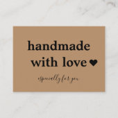 Handgemaakt met liefde | Aangepaste Logo Brown Visitekaartje (Voorkant)