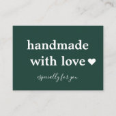 Handgemaakt met liefde | Aangepaste Logo Green Visitekaartje (Voorkant)
