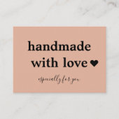 Handgemaakt met liefde | Aangepaste Logo Pink Visitekaartje (Voorkant)