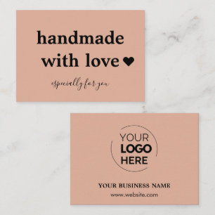 Handgemaakt met liefde   Aangepaste Logo Pink Visitekaartje
