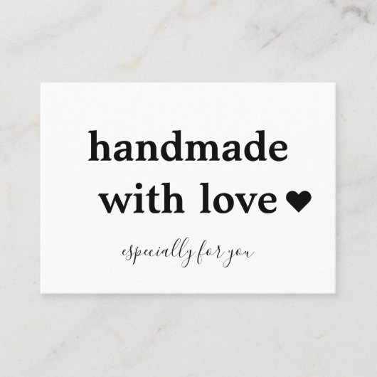 Handgemaakt met liefde | Aangepaste Logo Wit Visitekaartje (Voorkant)