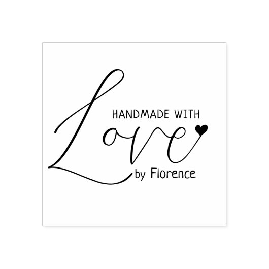 Handgemaakt met liefde, aangepaste minimalistische rubberstempel (Afrduk)