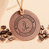 Handgemaakt met liefde | Aangepaste naam Sociale h Rubberstempel