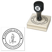 Handgemaakt met liefde | Aangepaste naam Sociale h Rubberstempel (Gestempeld)