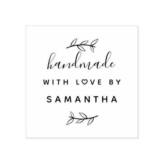 Handgemaakt met liefde | Aangepaste productverpakk Rubberstempel (Afrduk)
