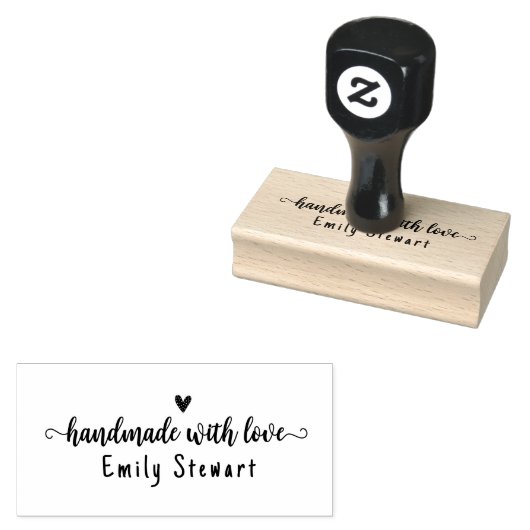 handgemaakt met liefde Ambachtsnaam Rubberstempel (Gestempeld)
