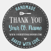 Handgemaakt met liefde bedankt Classic Round S Ronde Sticker (Voorkant)