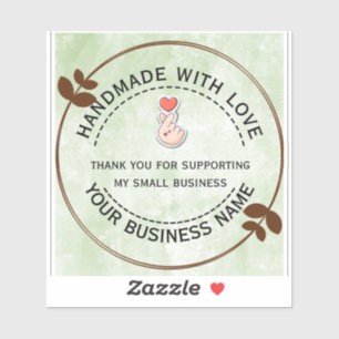 handgemaakt met liefde bedankt voor je steun sticker