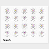 Handgemaakt met liefde bedrijfsnaam floral ronde sticker (Vel)