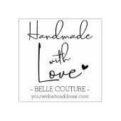 Handgemaakt met Liefde Bedrijfsnaam & Website Rubberstempel (Afrduk)