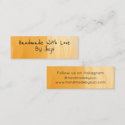 Handgemaakt met liefde bij naam Terracotta Mini Visitekaartje (Voorkant / Achterkant)