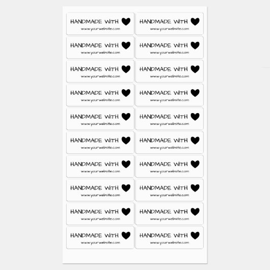 Handgemaakt met liefde - Black Heart Labels (Vel)