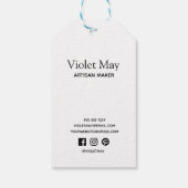 Handgemaakt met Liefde Bloemengrens Rustieke Kraft Cadeaulabel (Achterkant)