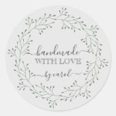 Handgemaakt met liefde bloemenkrans Sticker (Voorkant)