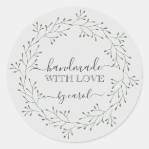 Handgemaakt met liefde bloemenkrans Sticker