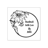 Handgemaakt met liefde bloemenstempel rubberstempel (Afrduk)