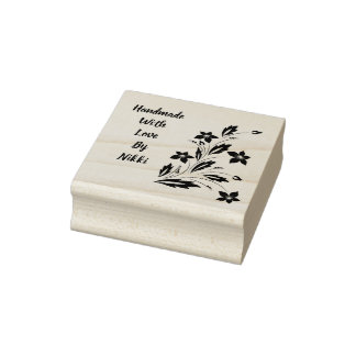Handgemaakt met liefde bloemenstempel rubberstempel