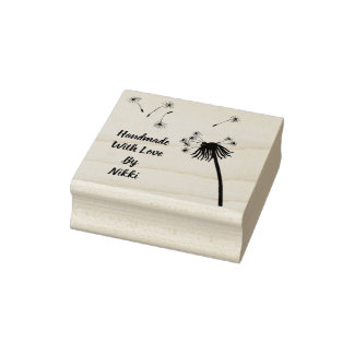 Handgemaakt met liefde bloemenstempel rubberstempel